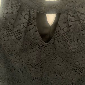 Black lace half cap sleeve dress like new!